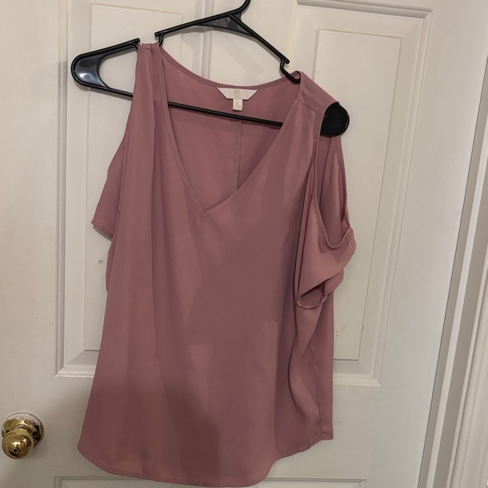 C.C Soft Mauve Cold Shoulder Blouse